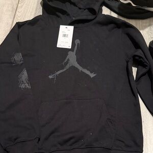 Nike Black Hoodie with Gray Jumpman Design